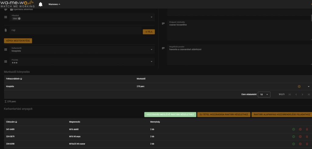 WaMeWo dashboard